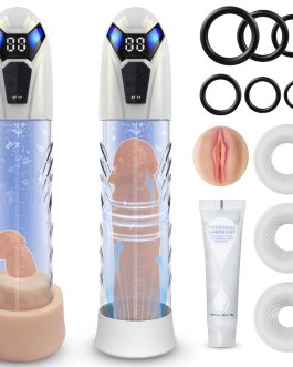 Male Penis Pump Adult Sex Toys for Men Automatic Enlargers & Extend Pump for Men with 10 Erection Training Modes Male Masturbator Electirc Penis Pump Entender Pumps & Enlargers (White)