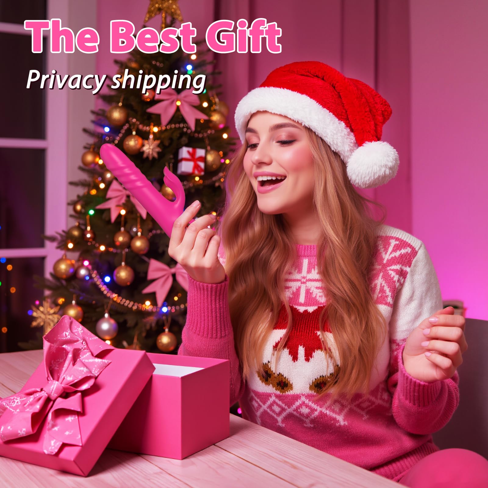Thrusting Vibrator Sex Toys - G Spot Dildo Vibrators with 10 Powerful Vibration 10 Thrust Modes, Rabbit Dildos Silicone Waterproof Clitoral Stimulator, Adult Sex Toy for Women