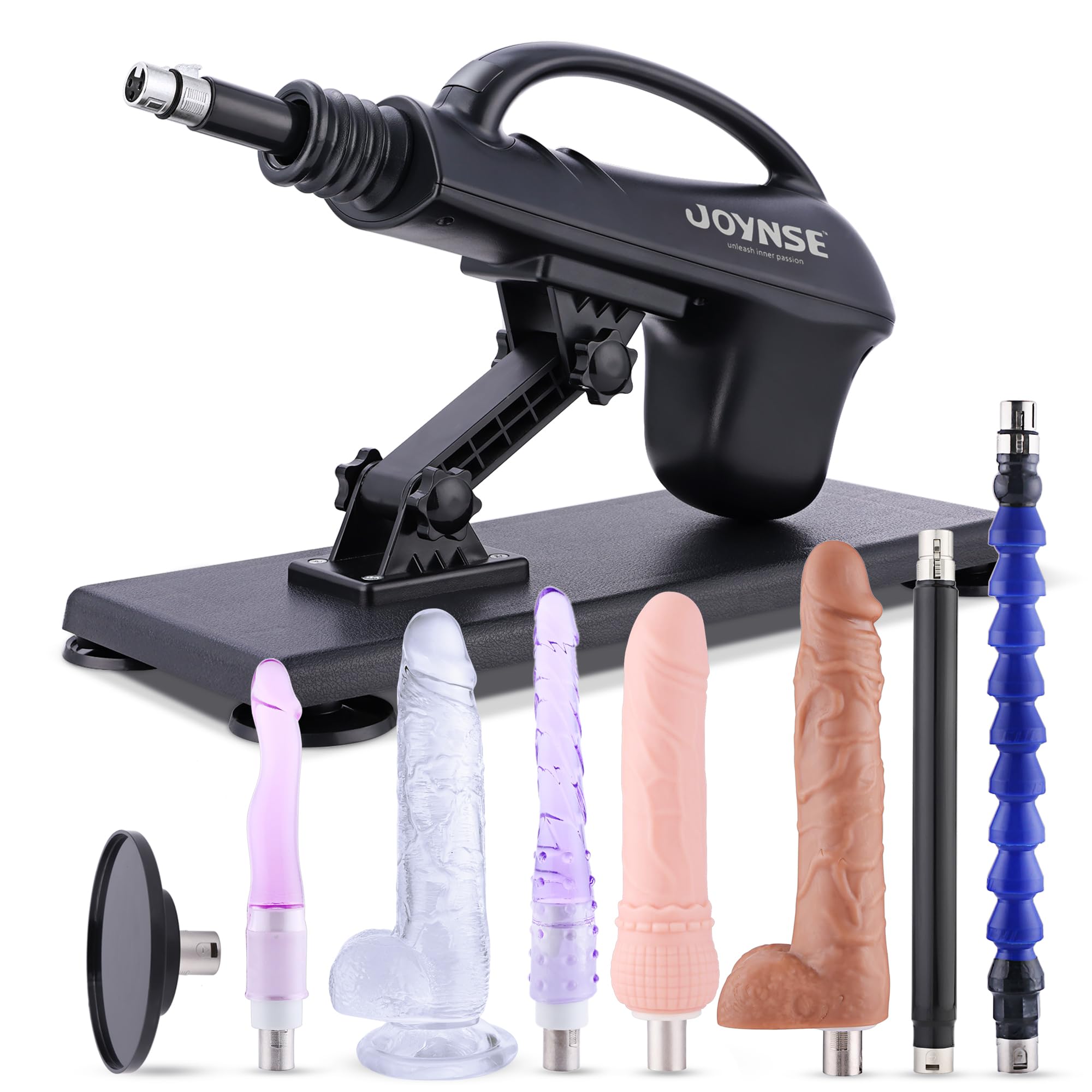 Sex Machine Joynse Thrusting Machine with Suction Cup Adapter, 3XLR Connector Love Machine Dildo Machine with 8 Attachments