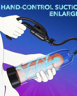Penis Enlarge Vacuum Pump, Manual Pennis Extender Enlarger Enlargement Pump Air Pressure Device, Adult Male Sex Toys for Men Stronger Bigger Erections with 2 Suction Sleeve & 6 Penis Rings and Lube