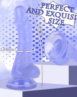 7 Inch Realistic Soft Dildo with Skin Feeling, Beginner Anal Dildo for G-spot Stimulation, Body-Safe Material Fake Penis with Powerful Suction Cup for Hands-Free Play, TPE Sex Toys for Adult (Blue)