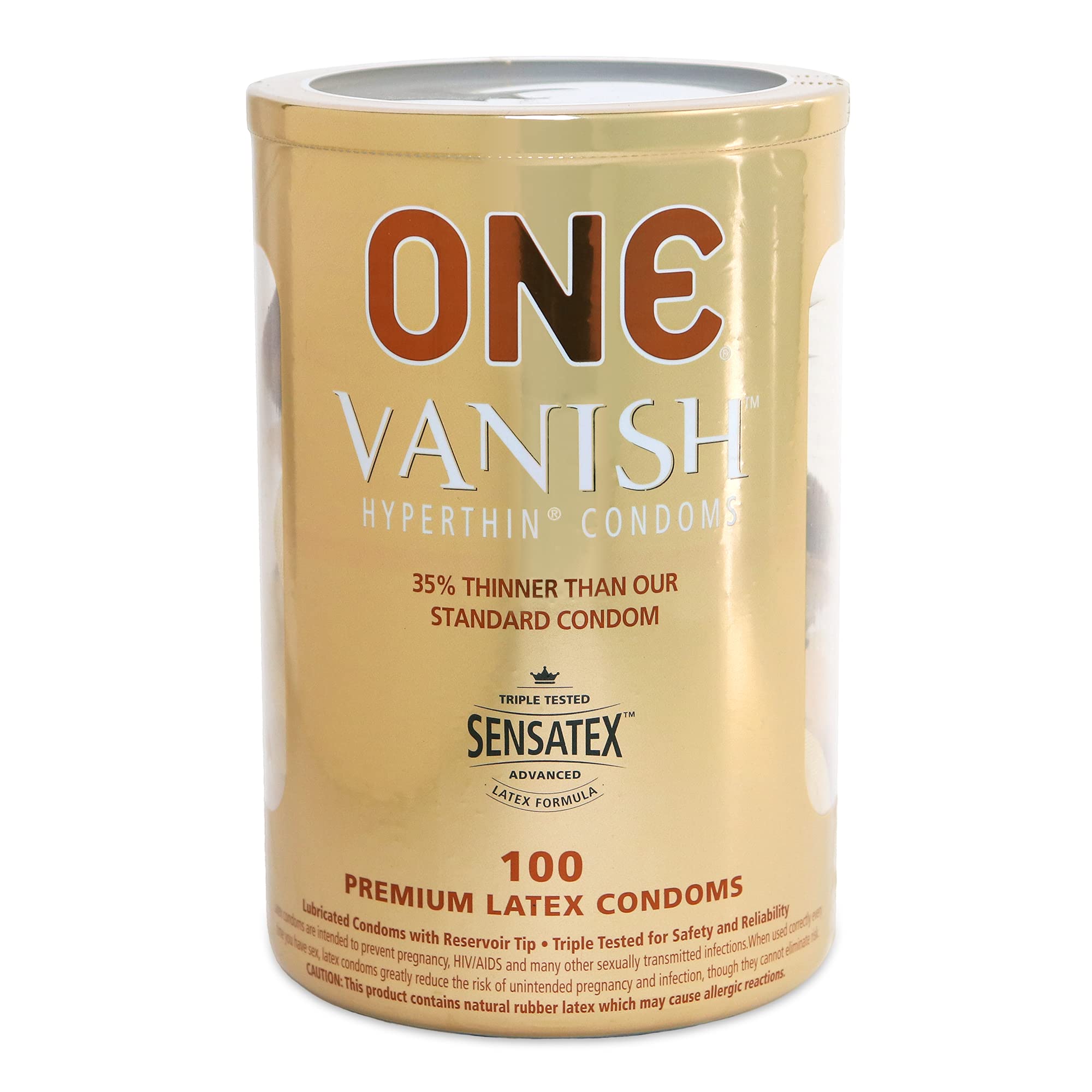 ONE® Condoms Vanish Hyperthin | Ultra Thin Latex Condoms 100 Pack
