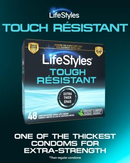 Lifestyles Tough Natural Rubber and Lubricated Latex Condoms Value Pack, 48 Count