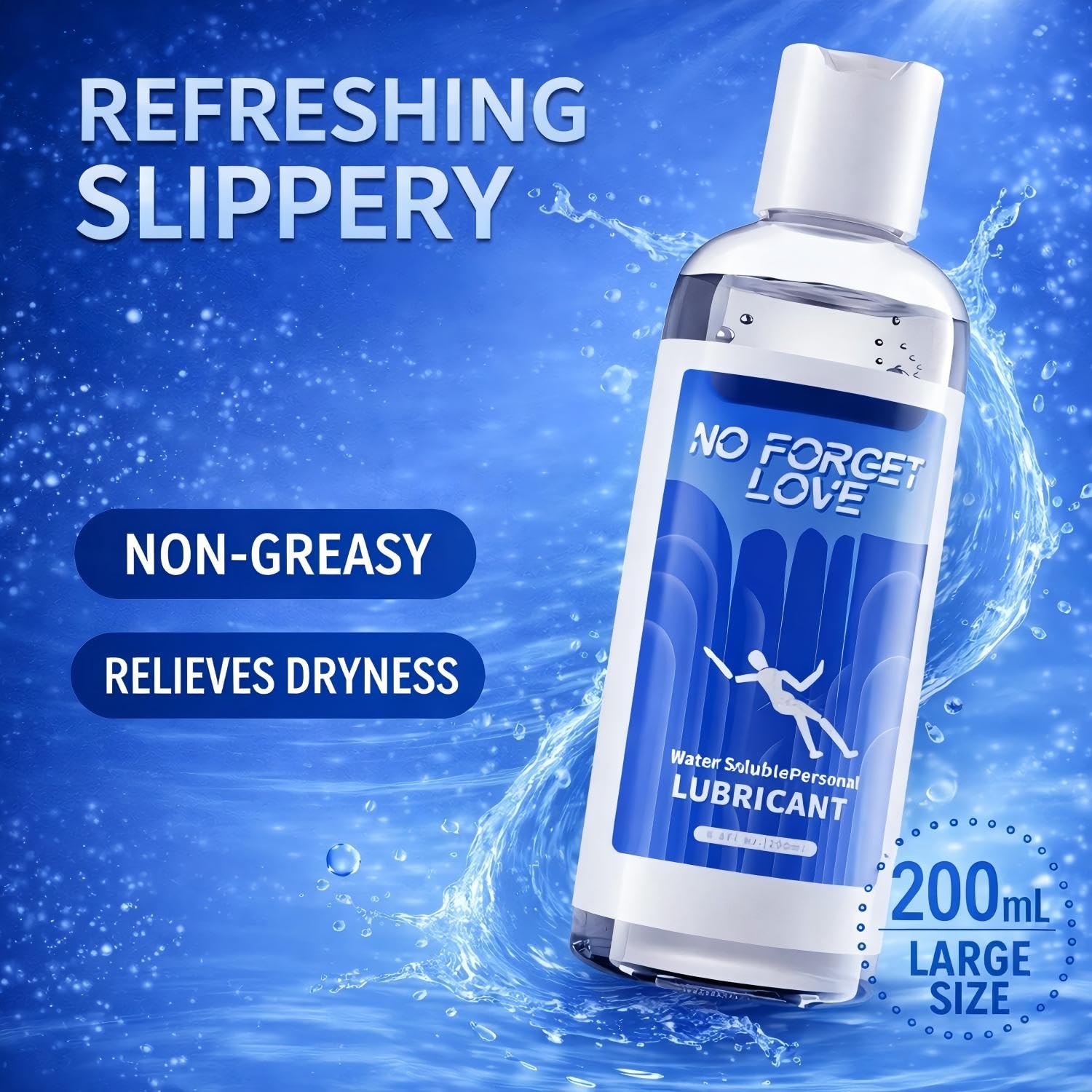 Water-Based Personal Lubricant for Men & Women | Smooth, Long-Lasting & Non-Sticky Intimate Gel | Condom Safe, Toy Compatible, Easy to Clean, Gentle & Moisturizing Formula for Sensitive Skin & Couples