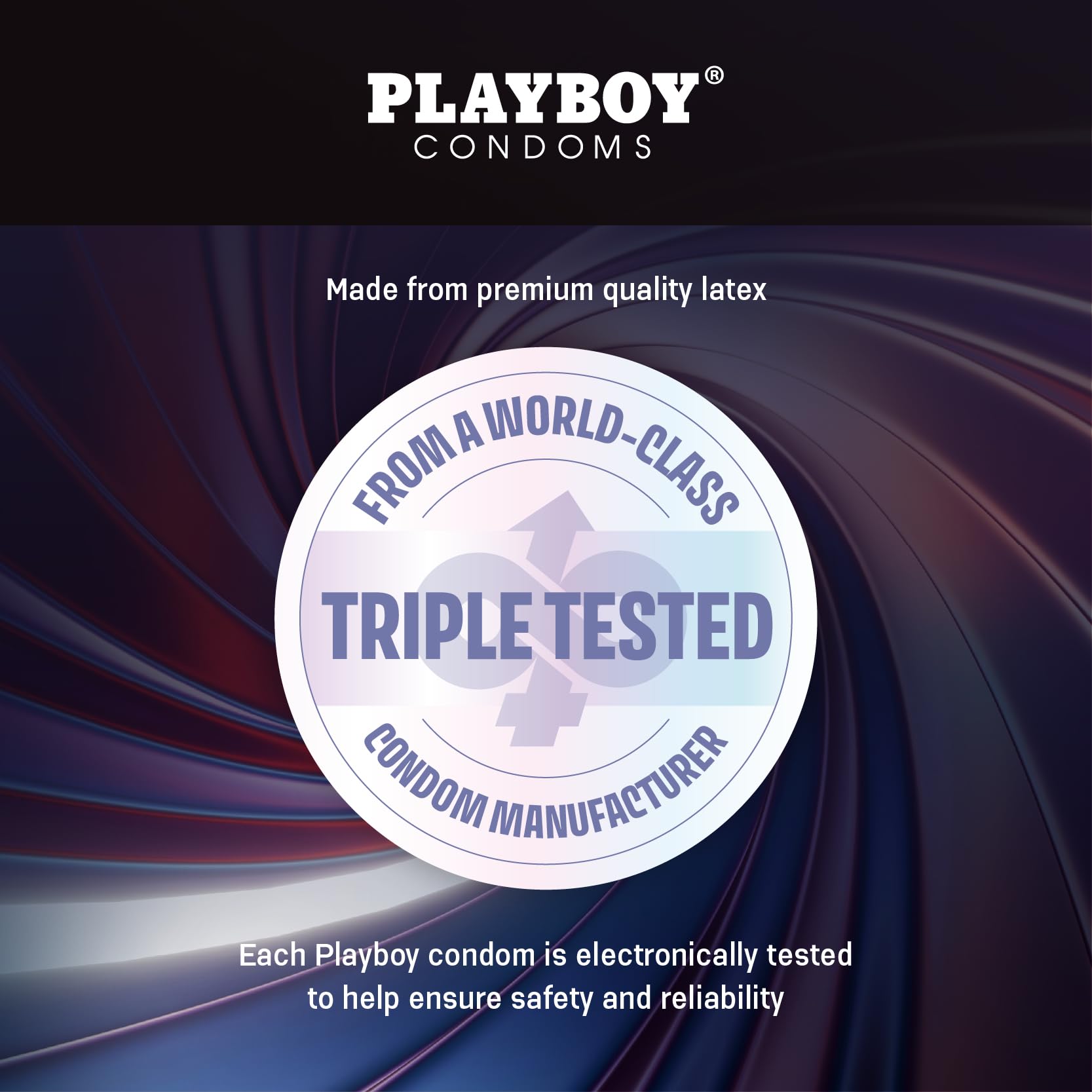 PLAYBOY Condoms Spin-ON, Double Spiral Premium Lubricated Condoms - 12 Count