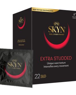 SKYN Extra Studded, 22 Count, Lubricated Latex-Free Condoms, Unique Texture Intensifies Every Moment​