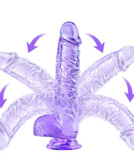 Small Realistic Purple 6.4-Inch Cute Dildo with Suction Cup, Thin Dildo with Egg, Adult Sexual Toy for Vaginal G-spot and Anal Pleasure, Suitable for Beginner Female/Male/Homosexual Users