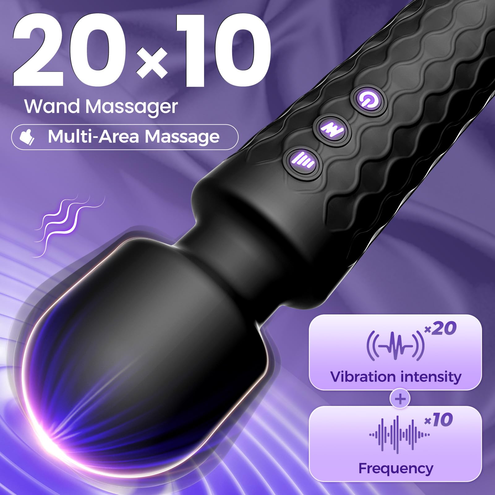 TouchReal Wand Massager - Small Vibrator 10-Speed Rechargeable Vibrator with Flexible Head, Fast Charging, Quiet & Waterproof, APP Control Sex Toys for Women