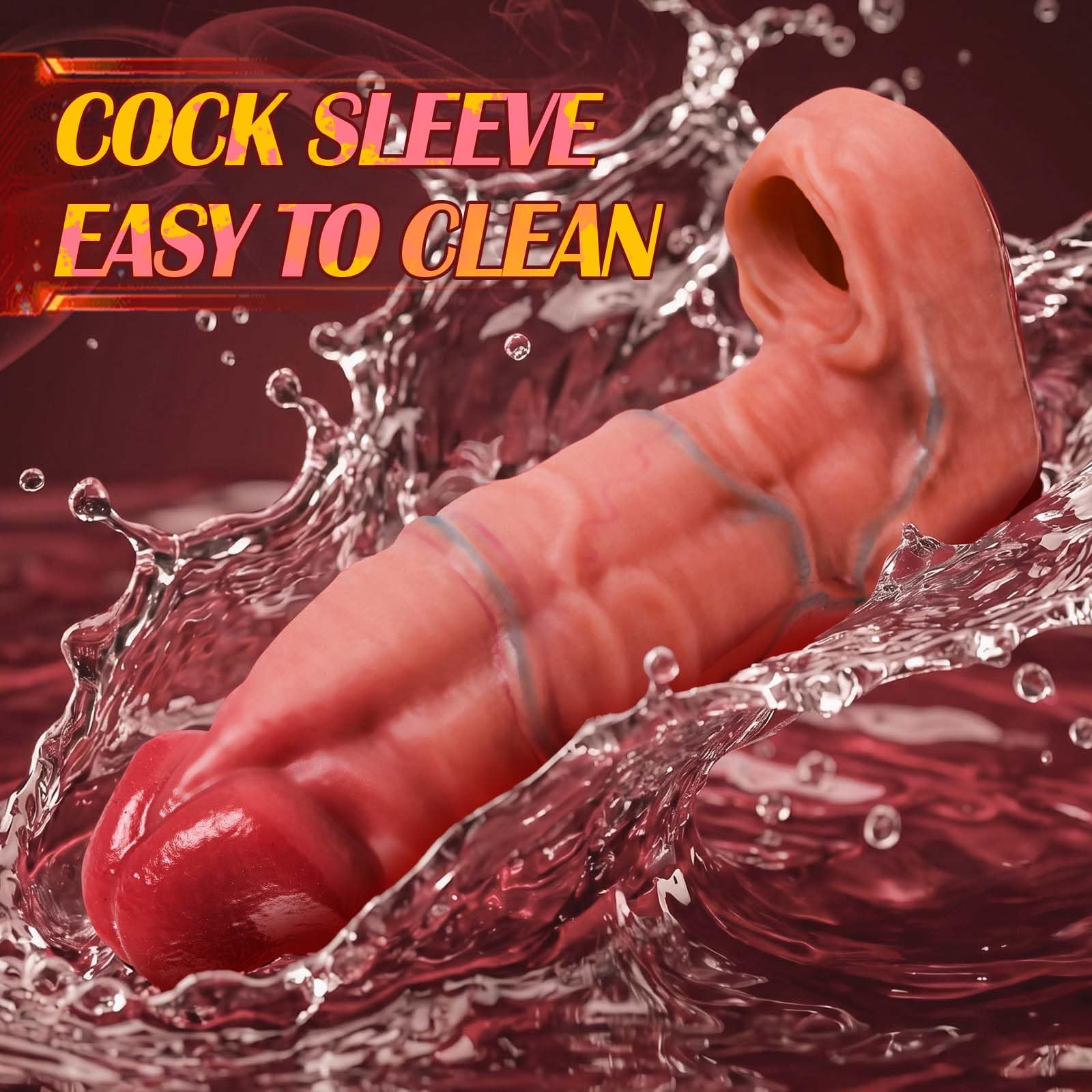 Cock Sleeve Sex Toys for Men - Pennis Extender 2.28'' Diameter Large Realistic Penis Sleeve Male Sex Toys Cock Ring Penis Extender Enlarger Penis Ring, BDSM Dildo Sex Toys for Couples