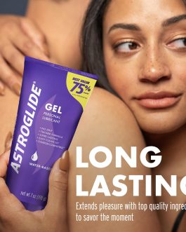 Astroglide Water Based Lube (7oz), Ultra Gentle Gel Personal Lubricant for Vaginal and Anal Sex, Stays Put with No Drip, Sex Lube, Safe for Toys