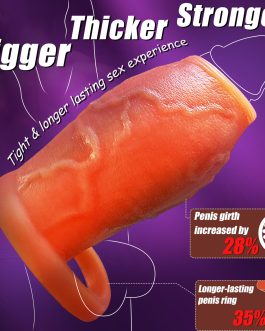 Premium Soft Silicone Textured Enhancer Penis Sleeve for Men, 3.6″ Flexible Support with Enlarged Middle Girth Cock Sleeve Penis Ring Sex Toys for Men Couples, Open-Top Design for Natural Sensation