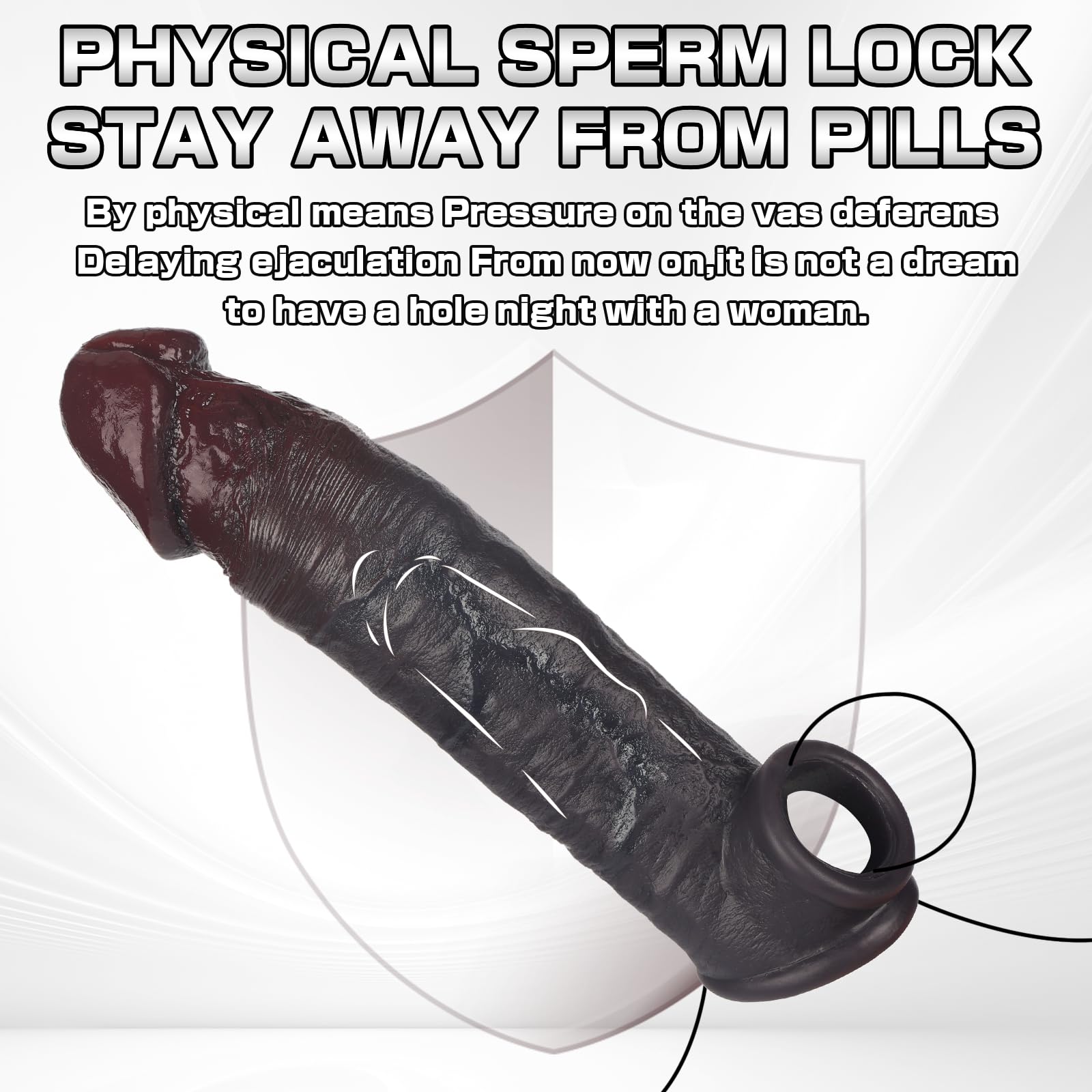 Adult Realistic Liquid Silicone 8.3in Penis Sleeve,Reusable Cock Extender for Men,Penis Sleeve Enlarger Set,Male Powerful Boost Confidence Pleasure Delay Ejaculation Stronger Erection Sex Toys(Brown)