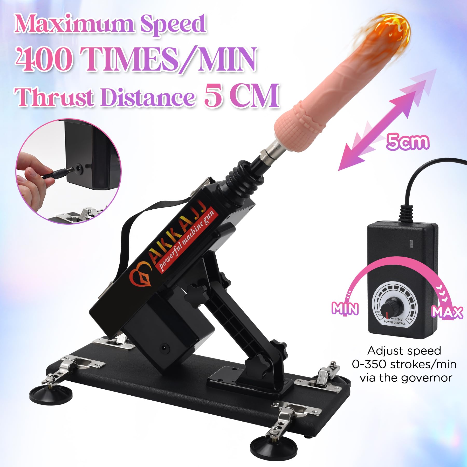 AKKAJJ Sex Machine with 8 Attachments,Automatic Thrusting Dildo,Adjustable Speed & Angles Dildo Machine for Couples/Solo Masturbation