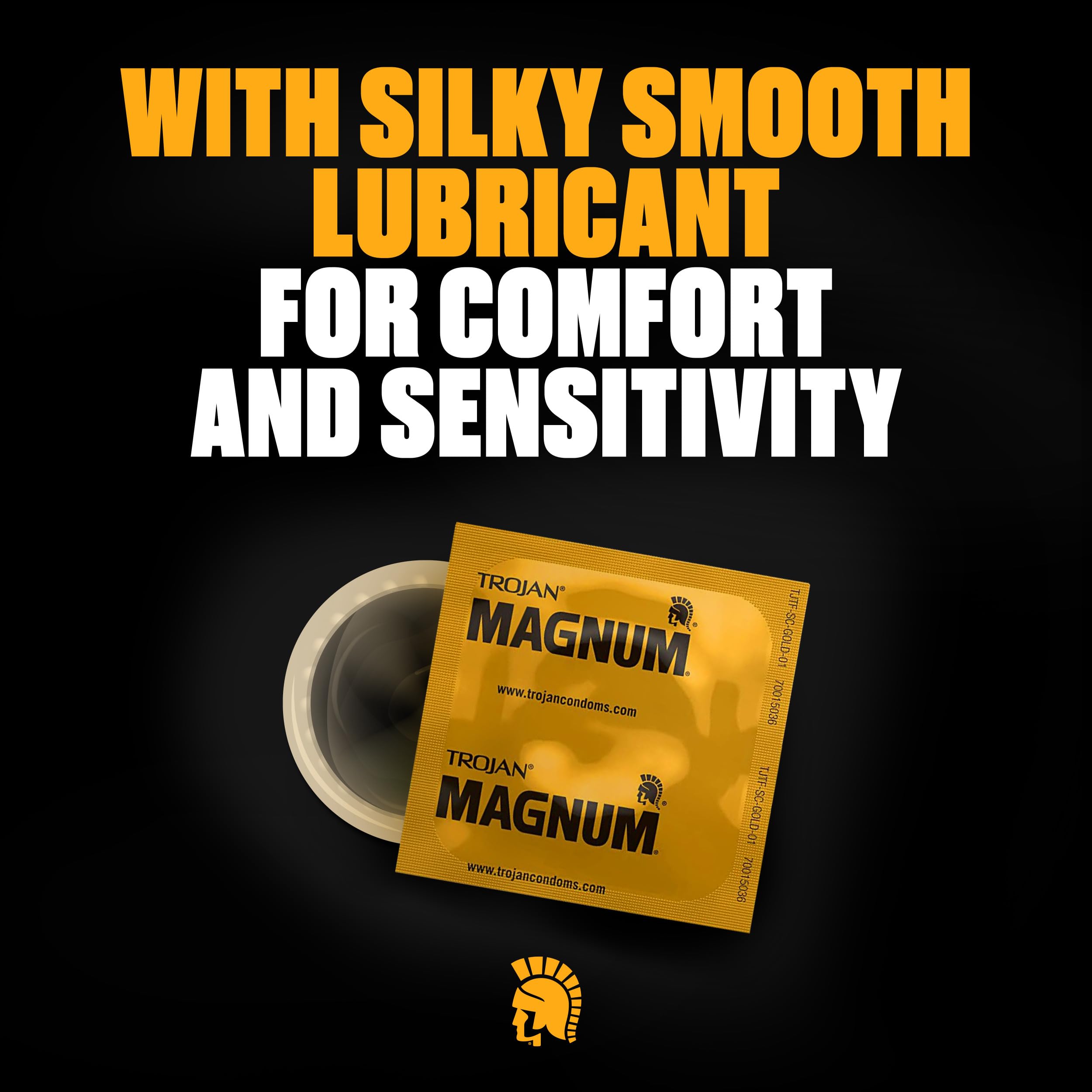 TROJAN Magnum Lubricated Large Condoms, Comfortable and Smooth Lubricated, America’s Number One Condom, 36 Count Pack