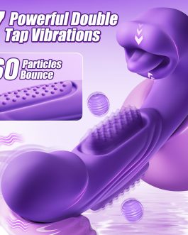 G Spot & Tongue Vibrator Rabbit Dildo Sex Toy for Women