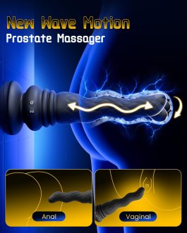 Beisar 3 in 1 Prostate Massager Anal Vibrator – Powered Vibrating Butt Plug Male Sex Toys for Men with 9 Wave Wriggling Modes, Anal Dildo Plug Adult G, P-Spot Vibrator Remote Control Fetish Jewelry