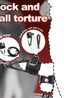 Leather Testicle Toys Adjustable Ball Stretcher Crusher CBT with Chain Sex Strap Cock and Ball Torture Leather Restraints Male Bondage Gear Restraints BDSM Kinky Sex Toys for Couples Men Gay 2 Pcs