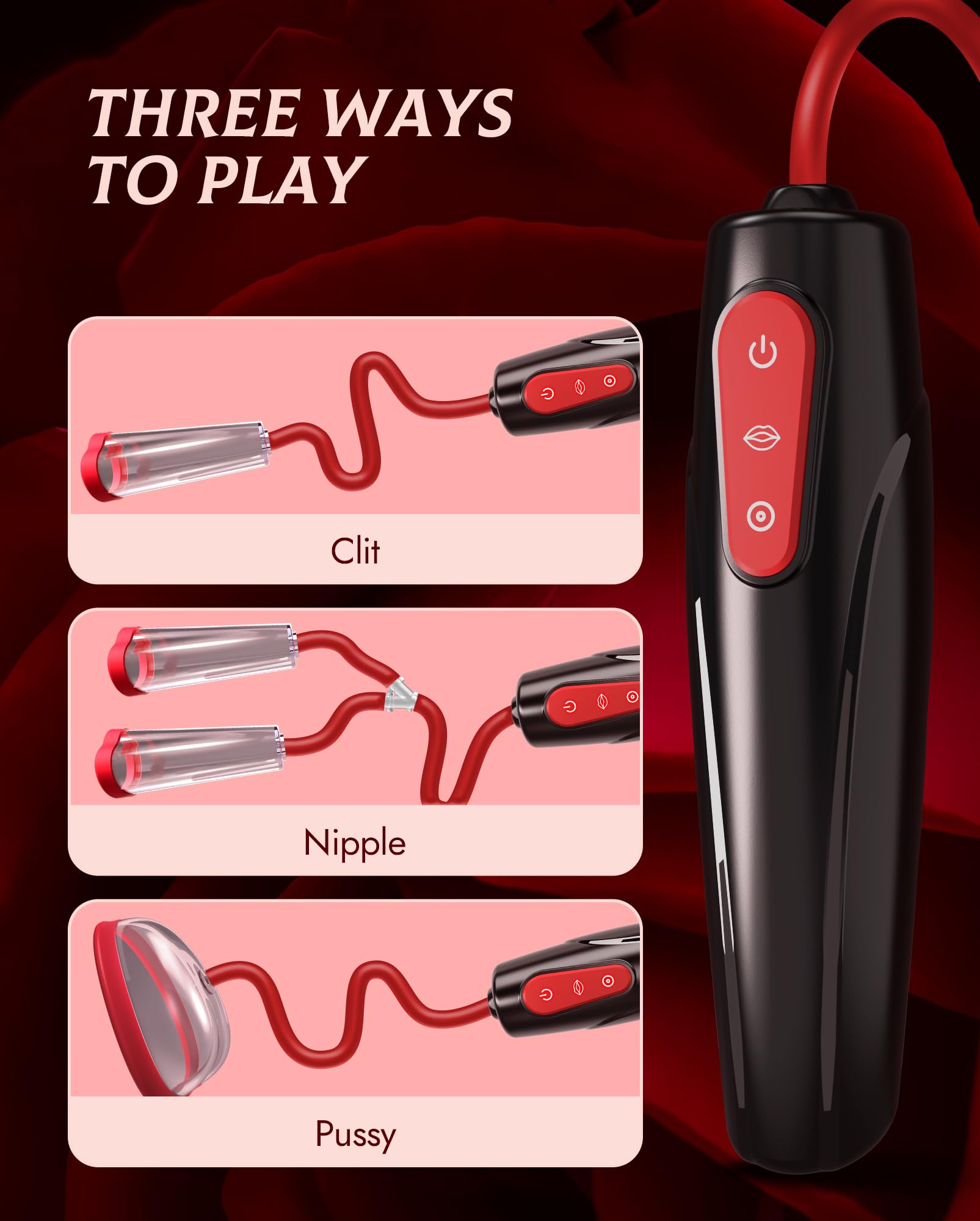 Pussy Pump Adult Sex Toys - Nipple Sucking BDSM Toys Kit Electric Vacuum Vagina Sex Pump with 3 Suction Levels and 7 Modes, Clit Sucker for Women Pleasure, Female Sex Toys for Couples Games