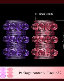 2 Pcs Silicone Penis Sleeve Girth Enhancer Sleeve,with Large Particles for Men Erection Penis Enlarger,Cock Rings for Men Delay Ejaculation,Vagina Toy for Couples Sex Adult Sex Toys for Couples