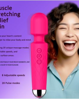 Vibrator Wand,Adult Sex Toy Wand, G Spot Dildo, Clit Vibrator, Sex Vibrators,Clitoris Stimulation,with 8 Speeds & 20 Patterns,Fully Waterproof,Vibrating Wand for her Pleasure (Rose Red)