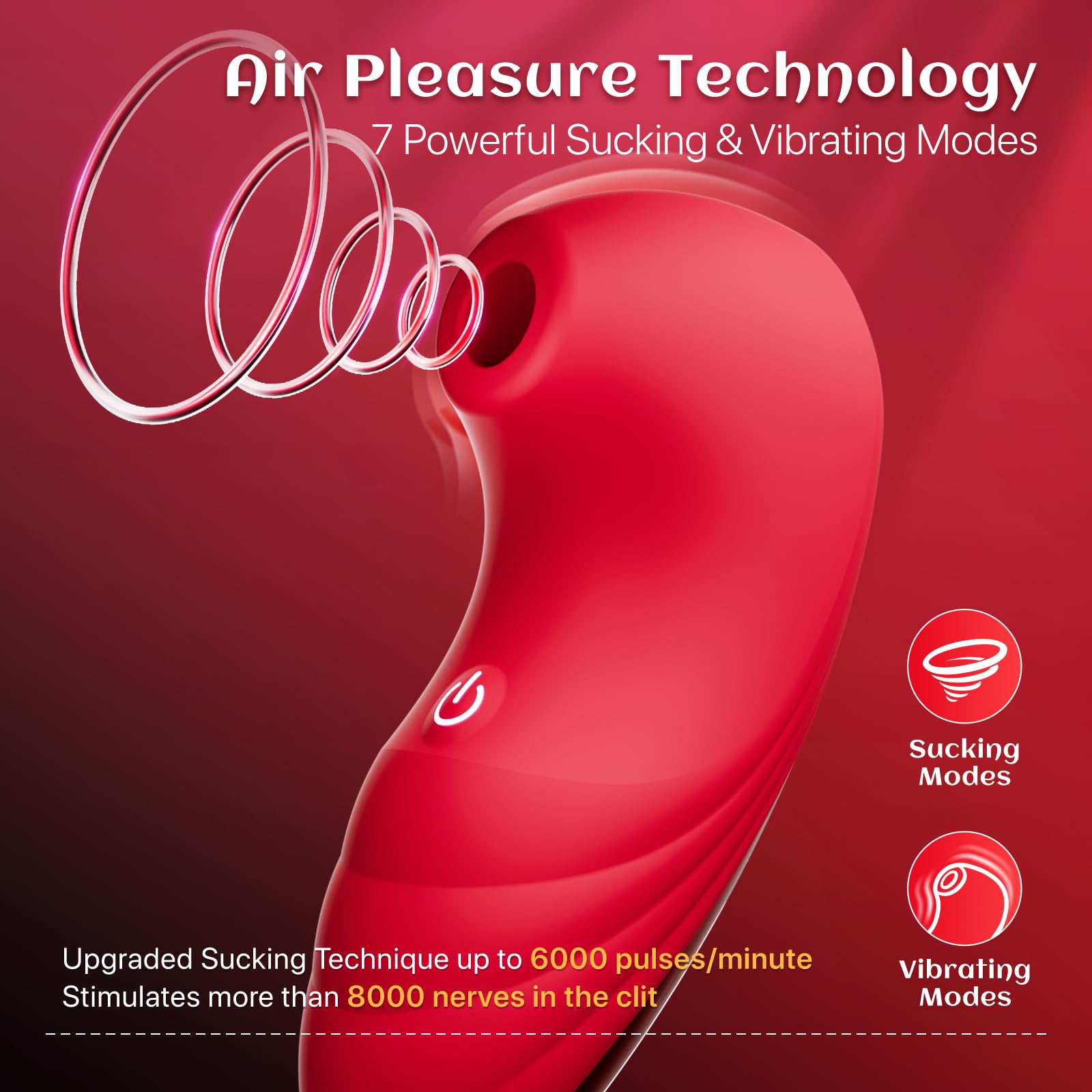 Sucking Vibrator Rose Toy - Sex Toys for Women Clitoral Sucker Vibrators Adult Toys with 7 Sucking & Vibrating Modes, Womens Rose Sex Toy Suction Vibrator for Woman Couples Nipple Toys Fetish Jewelry