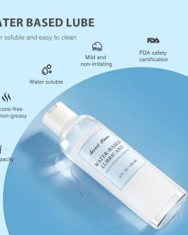 Secret Lover Water-Based Personal Lubricant, Ultra Silky Smooth Long-Lasting Lube for Women, Men, and Couples, Natural Ingredients Non-Staining, 8 Fl Oz