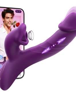 Toendi Sucking Vibrator Adult Sex Toy, Nipple Clit Sucker & Thrusting Dildo