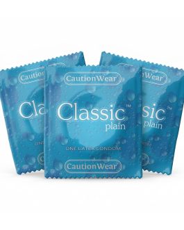 CautionWear Classic Condom – Premium Latex, N-9 Free, Ultra Smooth Silicon-Based Lubricant, Secure Fit, Individually Wrapped, 100-pack