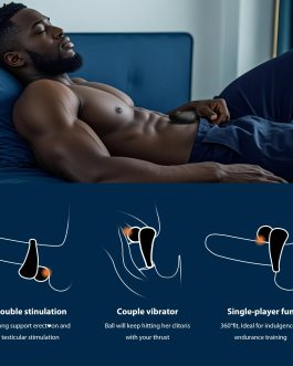 Vibrating Cock Ring for Couples with Flexible Bulb Clitoral Stimulator, Penis Ring Vibrator with 10 Vibration Male Adult Sex Toys for Men Women, Couple Sex Toy for Clitoris & Testicles Stimulation