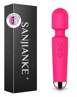 Vibrator Wand,Adult Sex Toy Wand, G Spot Dildo, Clit Vibrator, Sex Vibrators,Clitoris Stimulation,with 8 Speeds & 20 Patterns,Fully Waterproof,Vibrating Wand for her Pleasure (Rose Red)