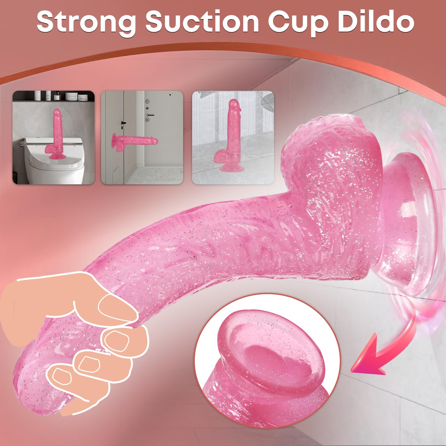Women Sex Toys Realistic Dildos - 7.9” Strapless G Spot Dildos with Strong Suction Cup for Women Vaginal Anal Sex, Soft Lifelike Penis Dildo Male Female Couple Adult Anal Sex Toys & Games, Pink