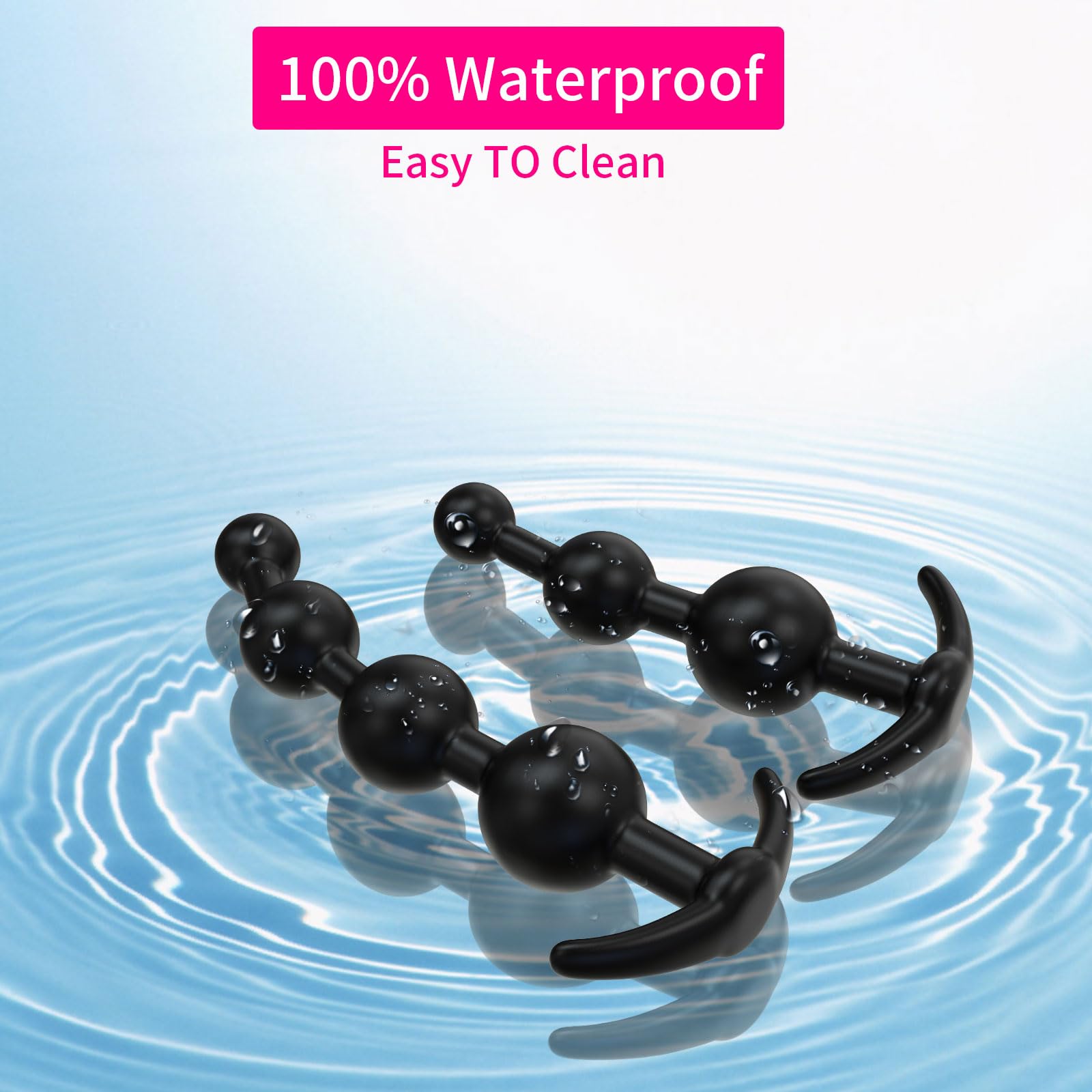 2PCS Anal Beads & Butt Plug, Silicone Anal Training Kit, Flexible Anal Bead Sex Toys with Different Size Anal Balls Prostate Massage, Anal Plugs for Men Women Couples Anus Dilator Dildo Anal Toys