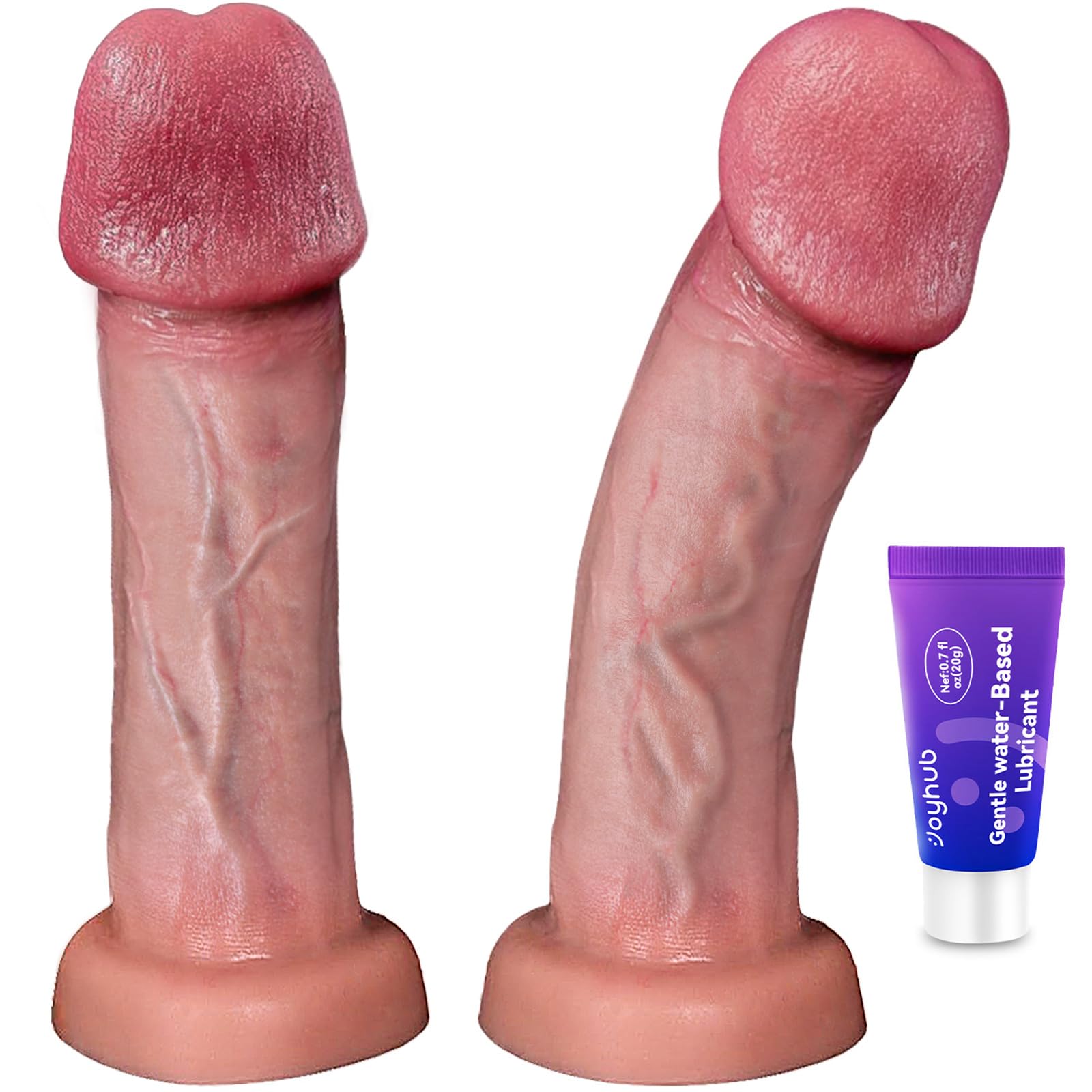7.1 Inch Realistic Dildo Sex Toys, Coocfan Silicone Dildo with Suction Cup, Dual Density Silicone Dildos for G Spot & Anal Clitoral, Butt Plug Sex Toys for Couples Women Men Beginner Strap-on Harness