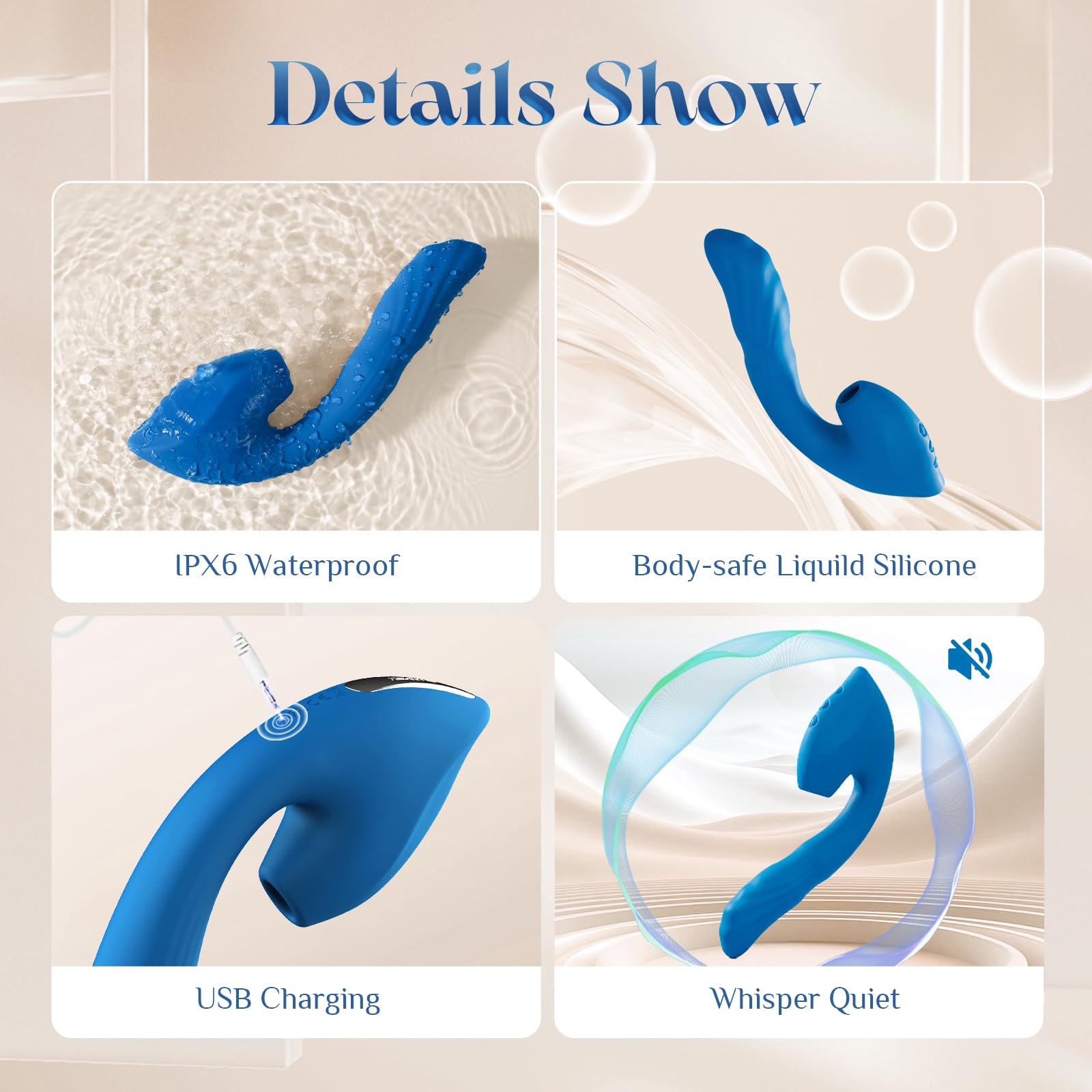 All-in-One Vibrator Adult Sex Toys, Rabbit Vibrator Style - Soft Liquid Silicone Dildo with 10 Suction, 10 Vibration & 7 Thrusting Modes, Full-Body Stimulation Pleasure Tool for Women Men Couples