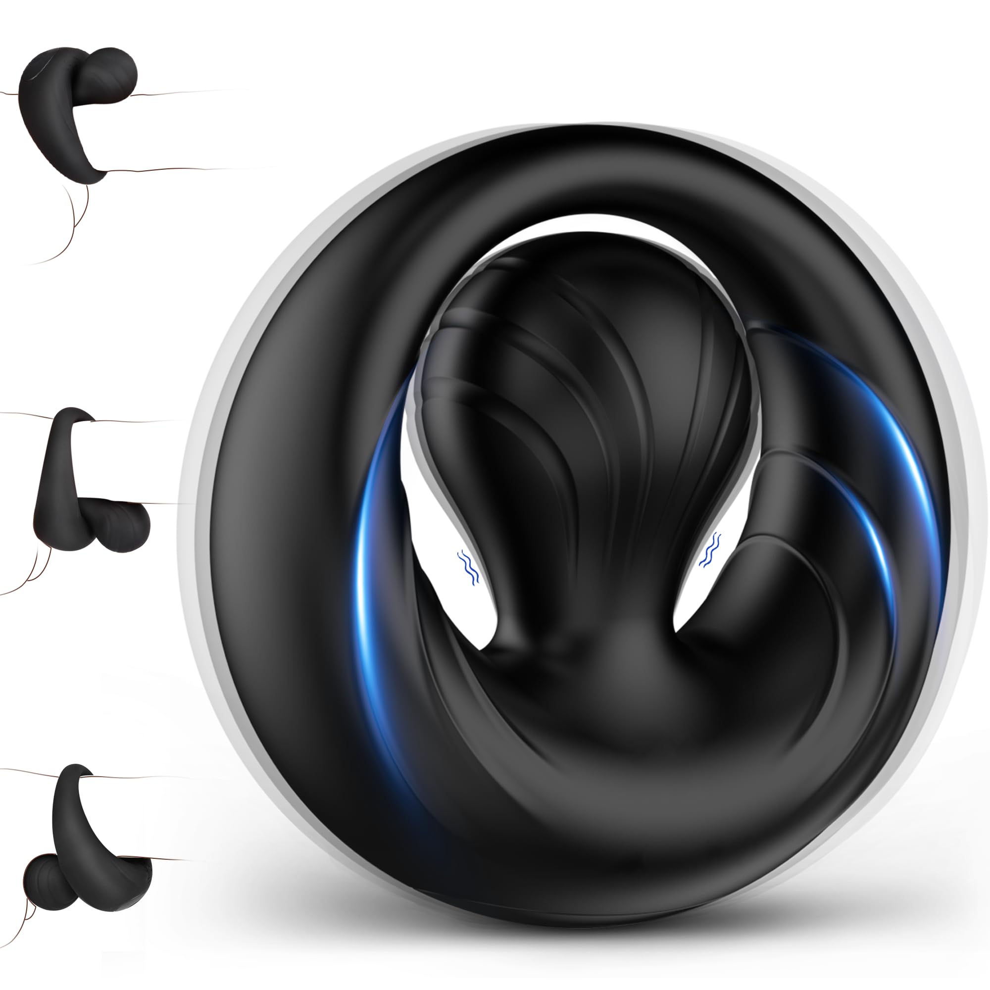 Vibrating Cock Ring for Couples with Flexible Bulb Clitoral Stimulator, Penis Ring Vibrator with 10 Vibration Male Adult Sex Toys for Men Women, Couple Sex Toy for Clitoris & Testicles Stimulation