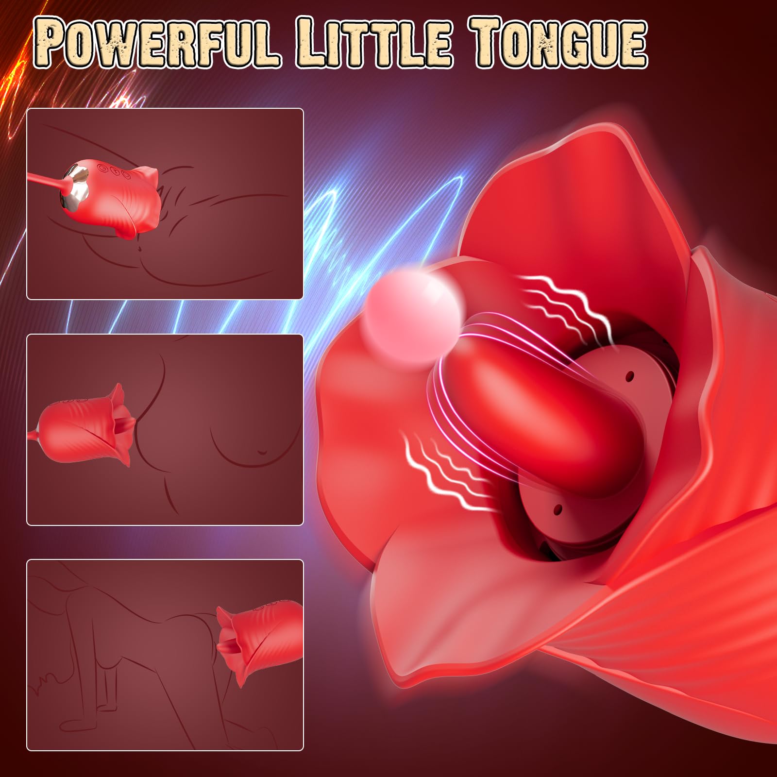 Women Sex Toy Sucking Vibrators - Clitoris Vagina Pussy Pump Tongue Vibrators for Women Quick Sexual Pleasure, 5 & 10 Modes, Female Couple Sex Toy & Games