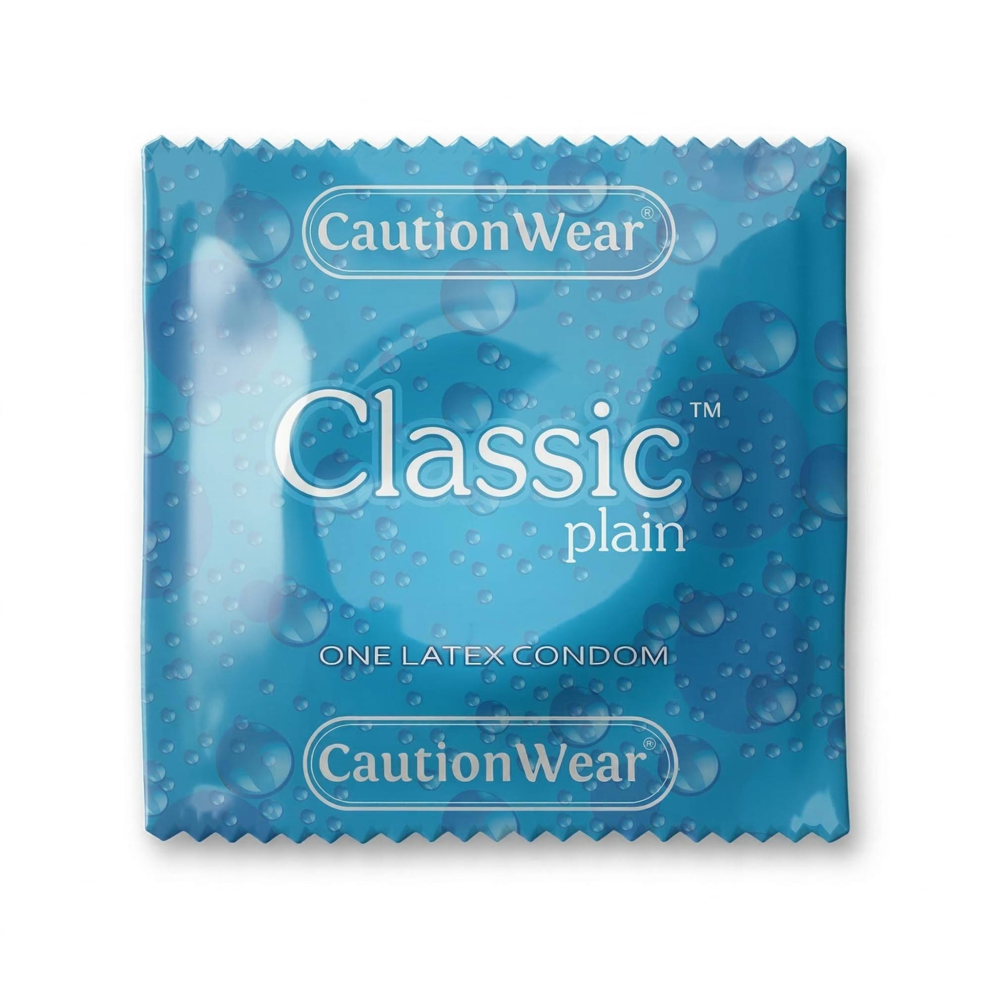 CautionWear Classic Condom - Premium Latex, N-9 Free, Ultra Smooth Silicon-Based Lubricant, Secure Fit, Individually Wrapped, 100-pack