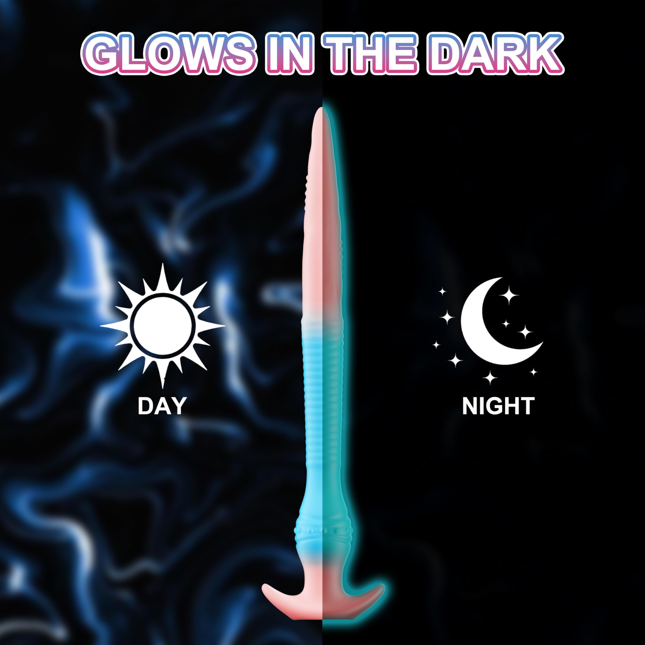 Anal Toys Anal Dildo Long Dildo,11.4 inch Fantasy Dildos for Prostate Massager & Anal Training,Luminous Monster Dildos with Knot, Silicone Thin Dildo Adult Sex Toys & Games for Women Men Beginner