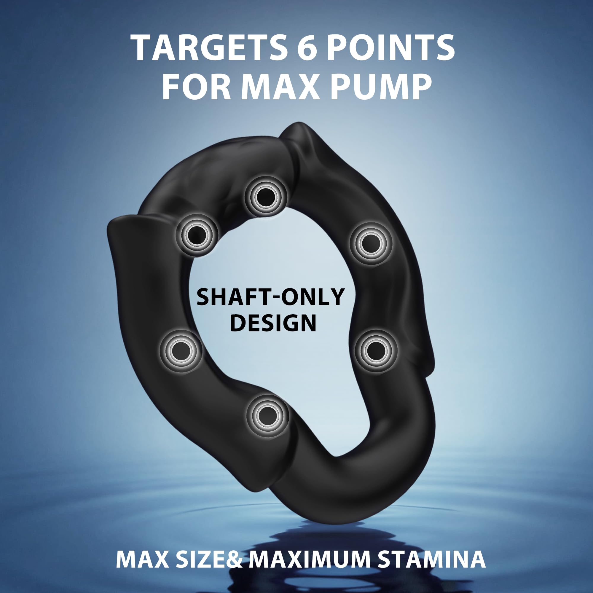 Open Tip Cock Ring Set for Men, 3 Size Silicone Penis Rings with 6-Point Pressure Support, No Blockage Design for Natural Ejaculation, Ergonomic Body-Fit Erection Support Ring, Couple Sex Toy