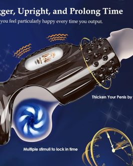 2 Pcs Penis Enlarger Extender for Men, Vibrating Penis Sleeve Cock Ring Textured Cock Sleeve Vibrator Male Cock and Ball Ring Sex Toy for G Spot Stimulation Delay Ejaculation Erection Enhancement