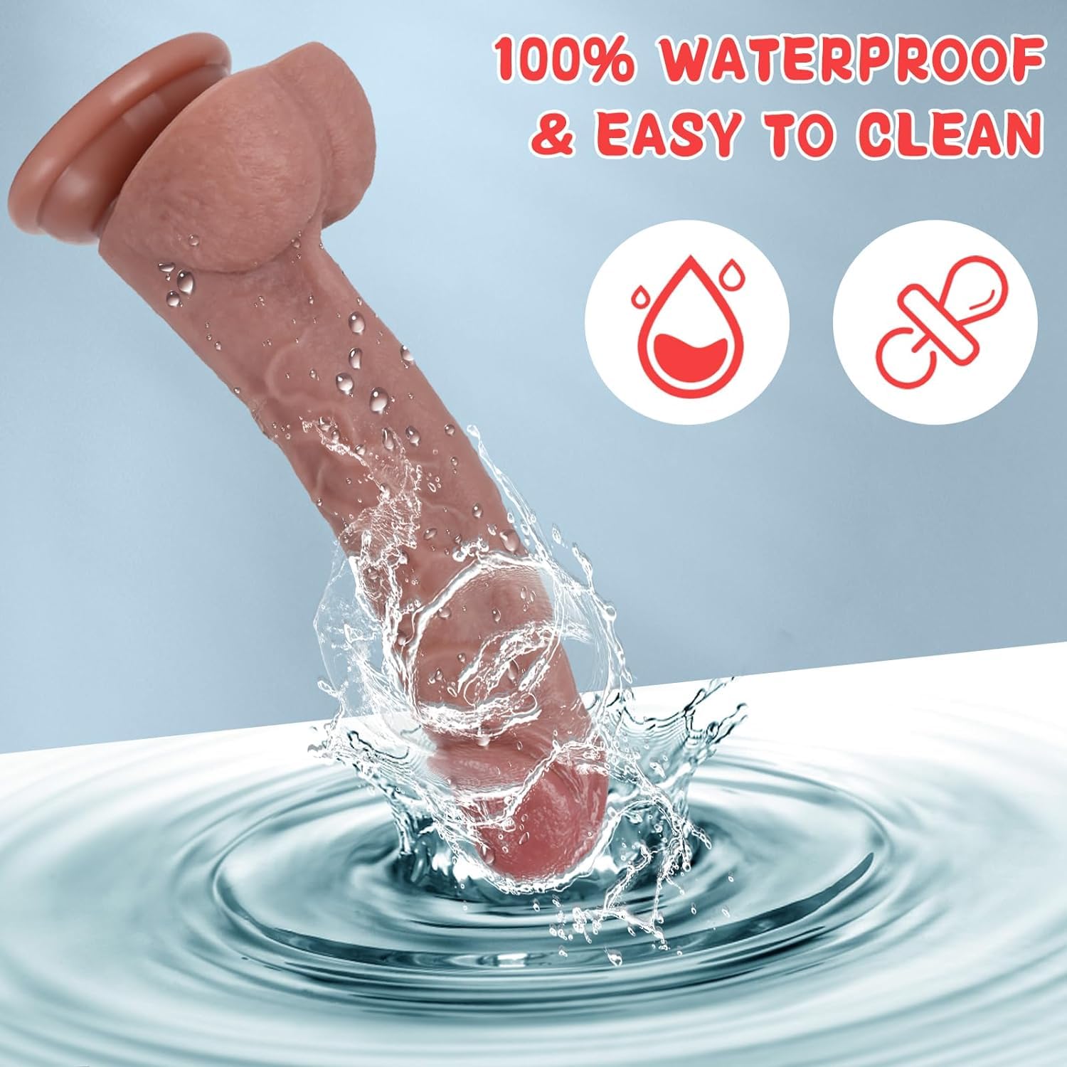 Kstert Realistic Dildo – 7.8" Liquid Silicone Toy with Strong Suction Cup, Lifelike Veiny Texture & Resilient Firmness, Hands-Free G Spot Focused Design for Women & Beginners
