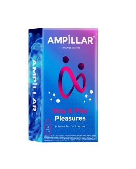 AMPILLAR Condoms Stay & Play Pleasures, Extended Pleasure and Studded Sensations Lubricated Condoms – 12 Count