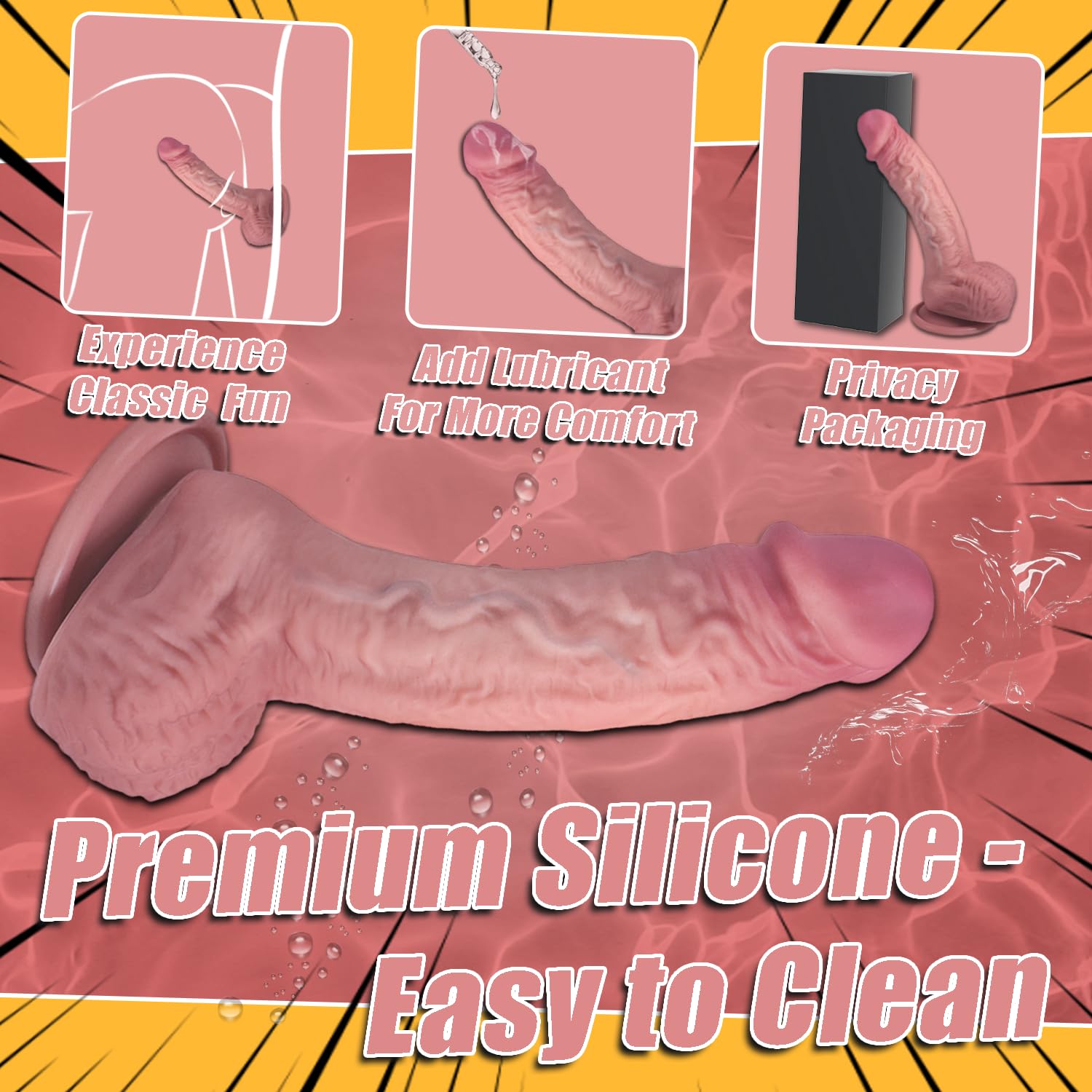 7 Inch Dildo, Beginner Realistic Soft Dildos, Food Silicone Material Anal Penis for Women Men.Comfortable Touch G-Spot Anal Strap On Play Adult Sex Toys with Strong Suction Cup
