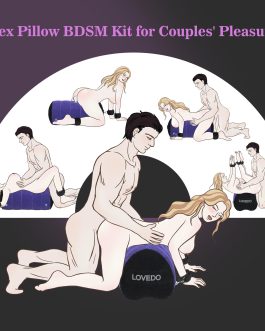 Sex Toys Sex Pillow, with BDSM Bondage Heart Shaped Inflatable Cushion Furniture for Bedroom Dildo Mount, Upsize Pillow with Bondage Cuffs, Cross Strap, Nipple
