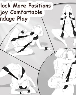 Bondage Sex Restraints BDSM Toys, Detachable Couples Sex Toys Bondage with Handcuffs, Silk-Filled Neck Pillow to Thigh Sling BDSM Restraints, Adjustable Leg Straps Tie for Kinky Pleasure