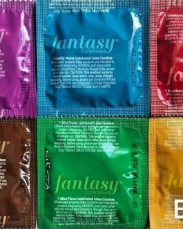 Fantasy Flavored Condoms Pack 48 Condoms : Variety of Flavors Such As Vanilla, Strawberry, Mint, Grape, Chocolate, and Banana. [The Random Fun That You Will Not Know Until You Have Used.]