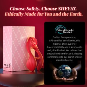 Vibrating Cock Ring Couples Game Sex Toys for Men Women, Male Penis Ring Silicone Sleeve Adult Toys Rose Tool with 3 Motor & 7 Vibrations for Clitoral Testicle Dual Stimulation Sensory Pleasure Toy