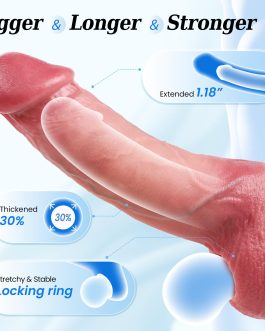 Penis Sleeve Sex Toys for Men – FYSHAVO Realistic Silicone Cock Sleeve with Elastic Lock Ring, Girth & Length Enhancer Reusable Male Sex Toy, Includes 6 Size Cock Rings Adult Toys & Games for Couples