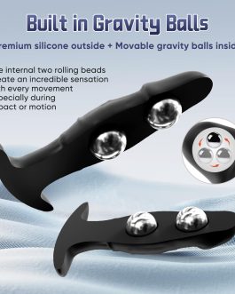 Realistic Dildo Anal Plug Anal and Vagina Plug with Galleon Anchor Base Design, Internal Rolling Beads,Anal Toys Made with Silicone – Prostate Sex Toy for Women Men Masturbation