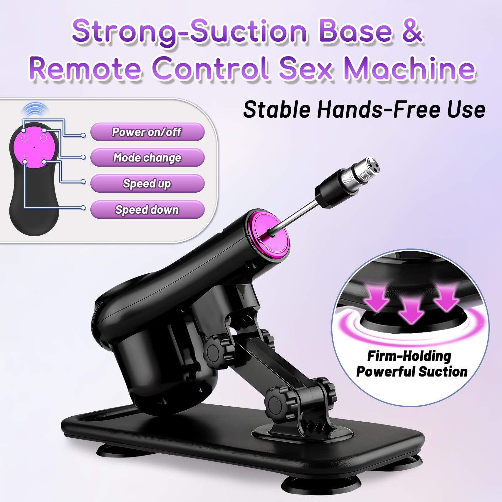 Sex Machine Thrusting Dildo Machine with Suction Cup Adapter, 3XLR Connector Fuck Machine with Remote Control, Dildo Machine Adjustable Angle Hands-Free Adult Sex Toy